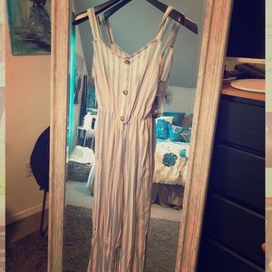 Striped Crop-Leg Romper